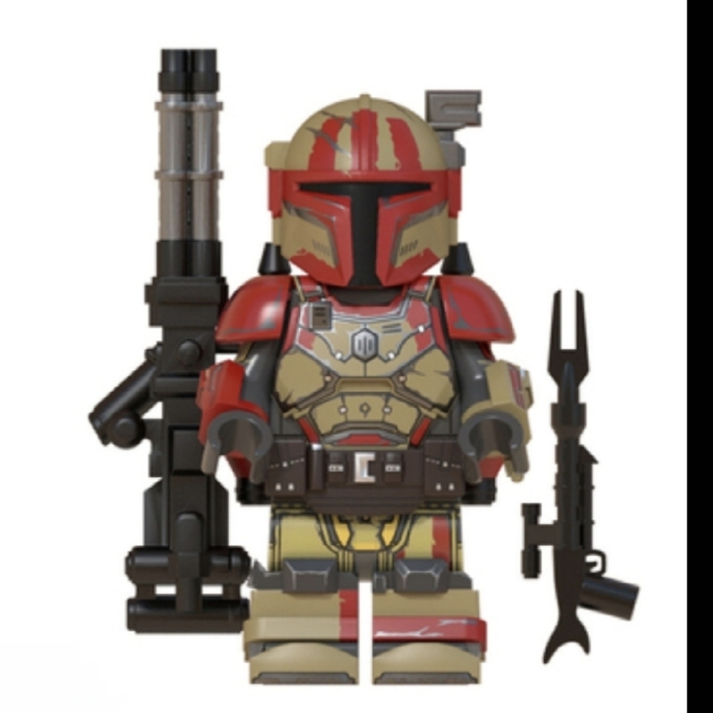 Heavy Infantry Tan Red Trooper Armored Star Wars Mandalorian Custom Lego Disney